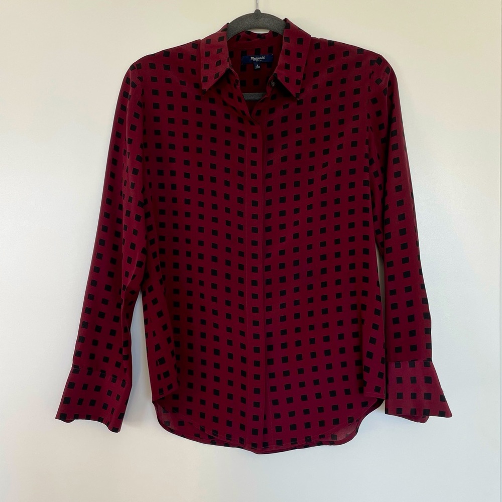 Bordeaux silk button down. Size small. Gently worn!